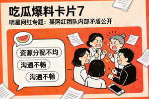吃瓜爆料卡片7 - 明星网红专题：某网红团队内部矛盾公开